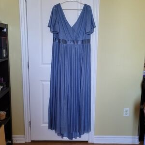 Ever Pretty dress formal evening prom sparkly blue silver glitter size 3XL 22